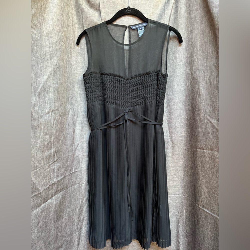 French Connection Black Pleated Dress Sz 2